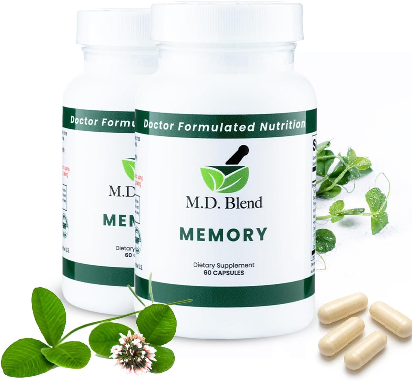 M.D. Blend Brain Support – Memory & Focus Food Supplement, 120 Capsules (Pack of 2) - görsel 1