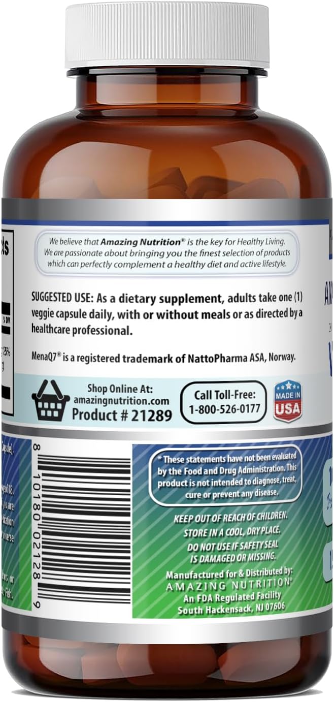 Amazing Formulae Vitamin K2 Menaq7 MK7 Food – People taking vitamin D3 supplements (K2 works synergistically with – Image 4