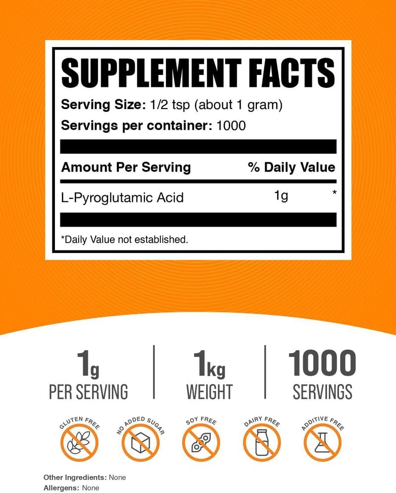 L-Pyroglutamic Acid Powder - Amino Acid Supplement, 1 kg - görsel 2