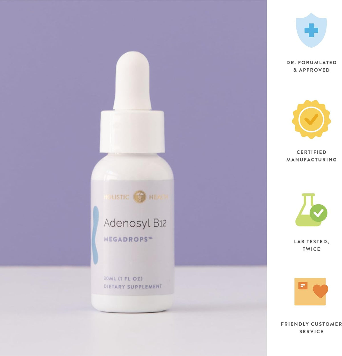 Holistic Health Adenosyl B12 MegaDrops, 28 ml - görsel 5