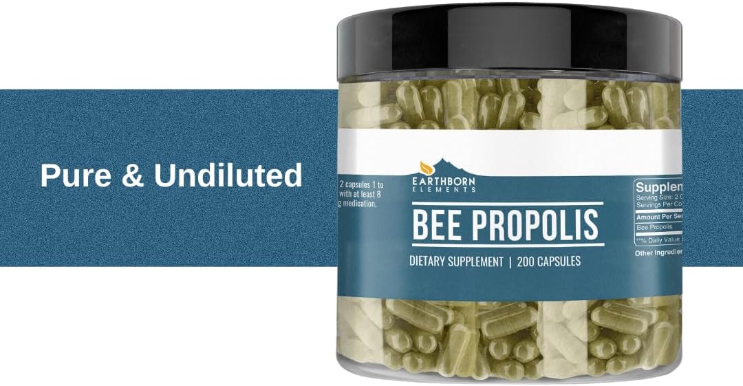 Earthborn Elements Bee Propolis (200 Capsules) Pure & Natural, Gluten-Free & Non-GM - görsel 5