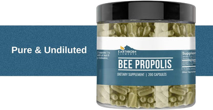 Earthborn Elements Bee Propolis (200 Capsules) Pure & Natural, Gluten-Free & Non-GM