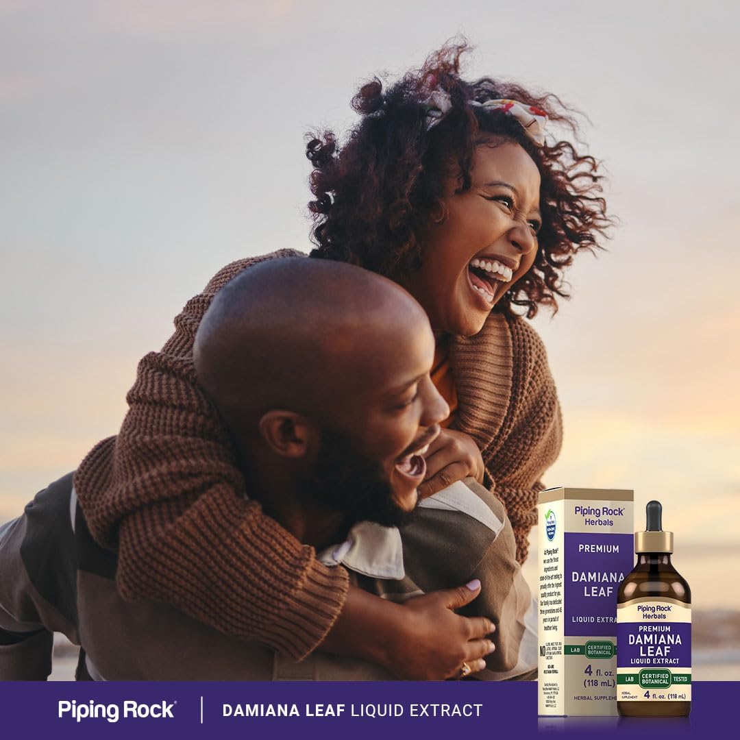 Piping Rock Damiana Leaf Herb Tincture | 118 ml | Liquid Extract Drops | Vegetarian & Alcohol-Free - görsel 6