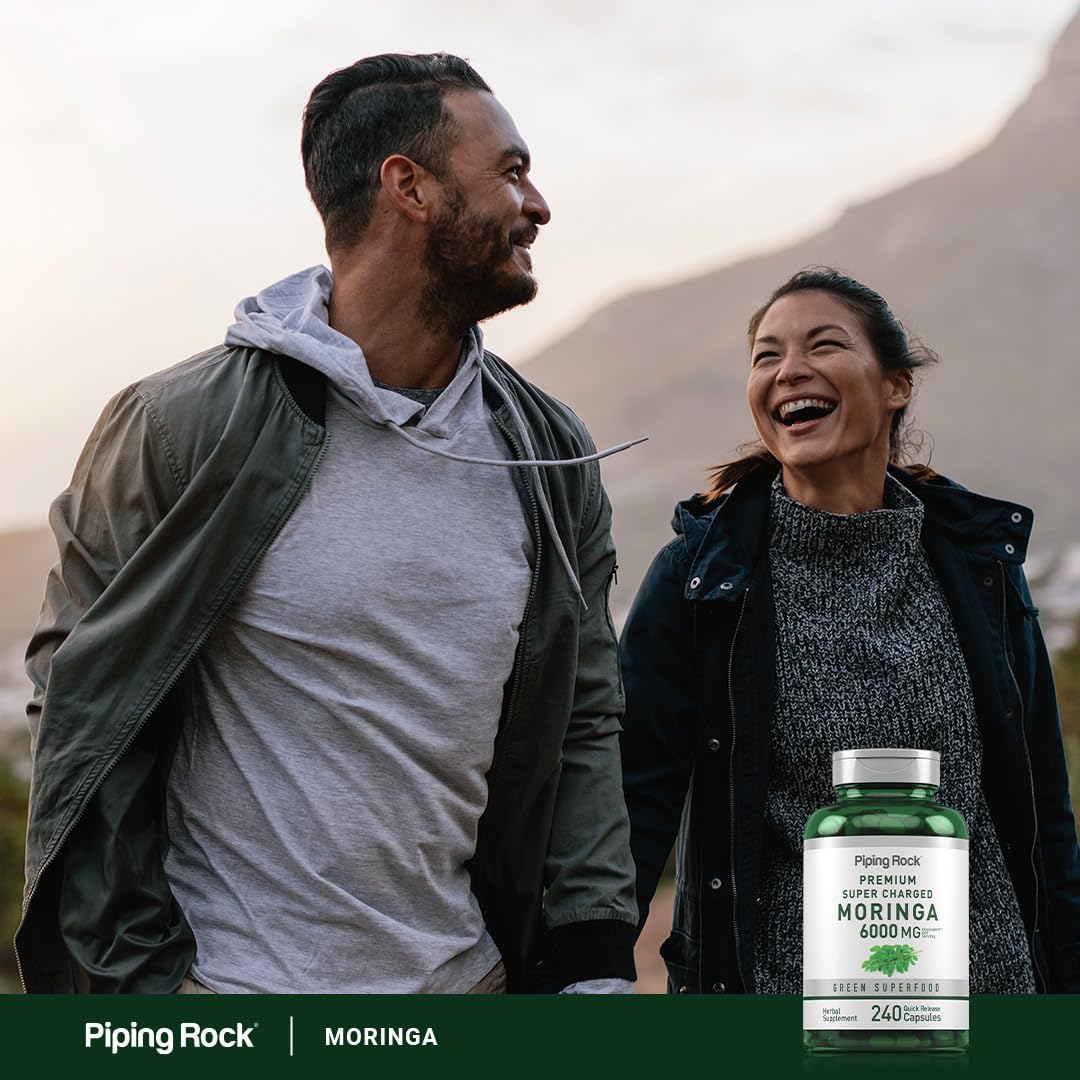 Piping Rock Moringa Oleifera Supplement | 240 Capsules | High Potency Leaf Extract | Non-GMO & Gluten-Free - görsel 6