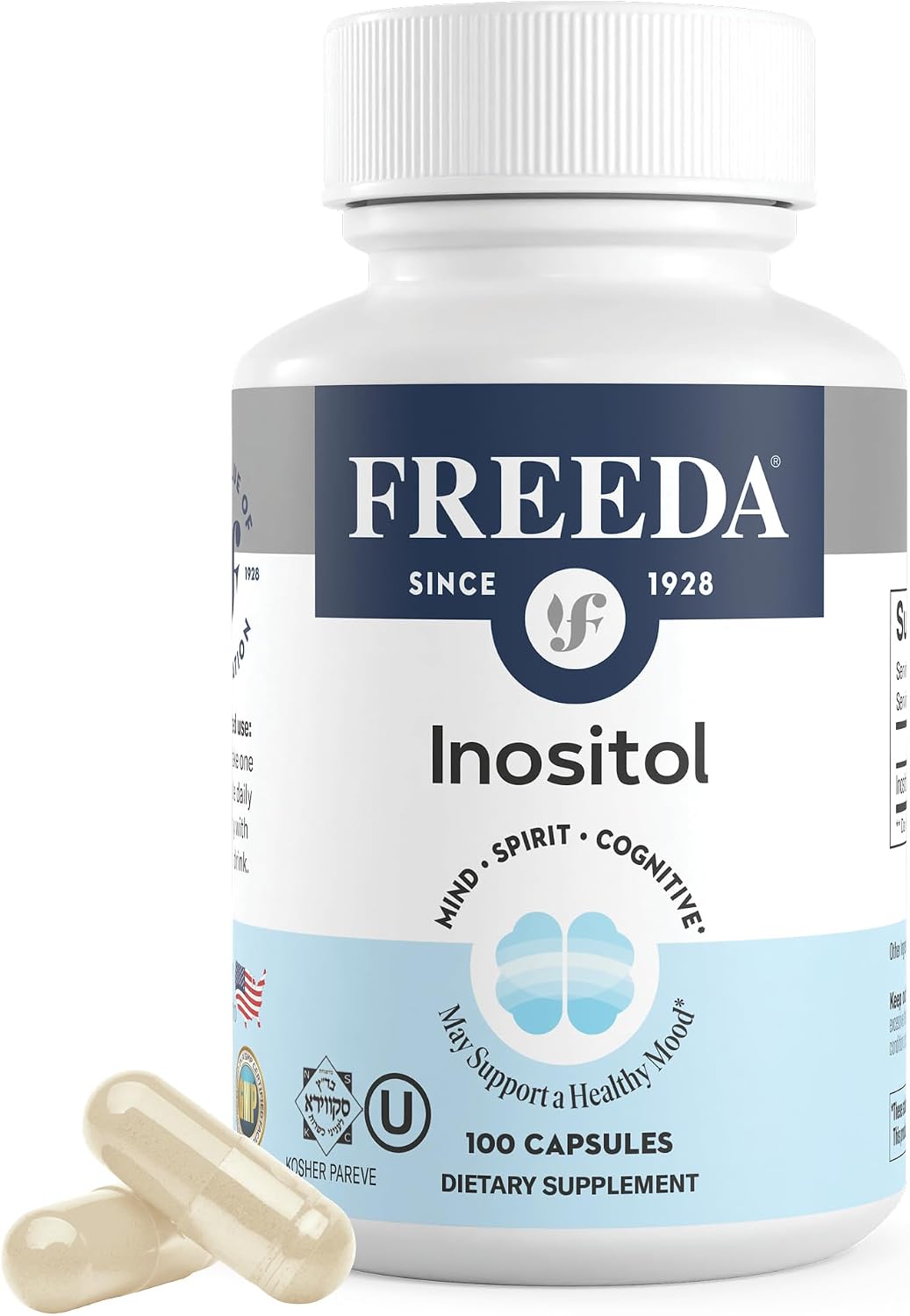 FREEDA Myo-Inositol 650mg – Mood, Calm and Wellness Support – 100 Capsules - görsel 1