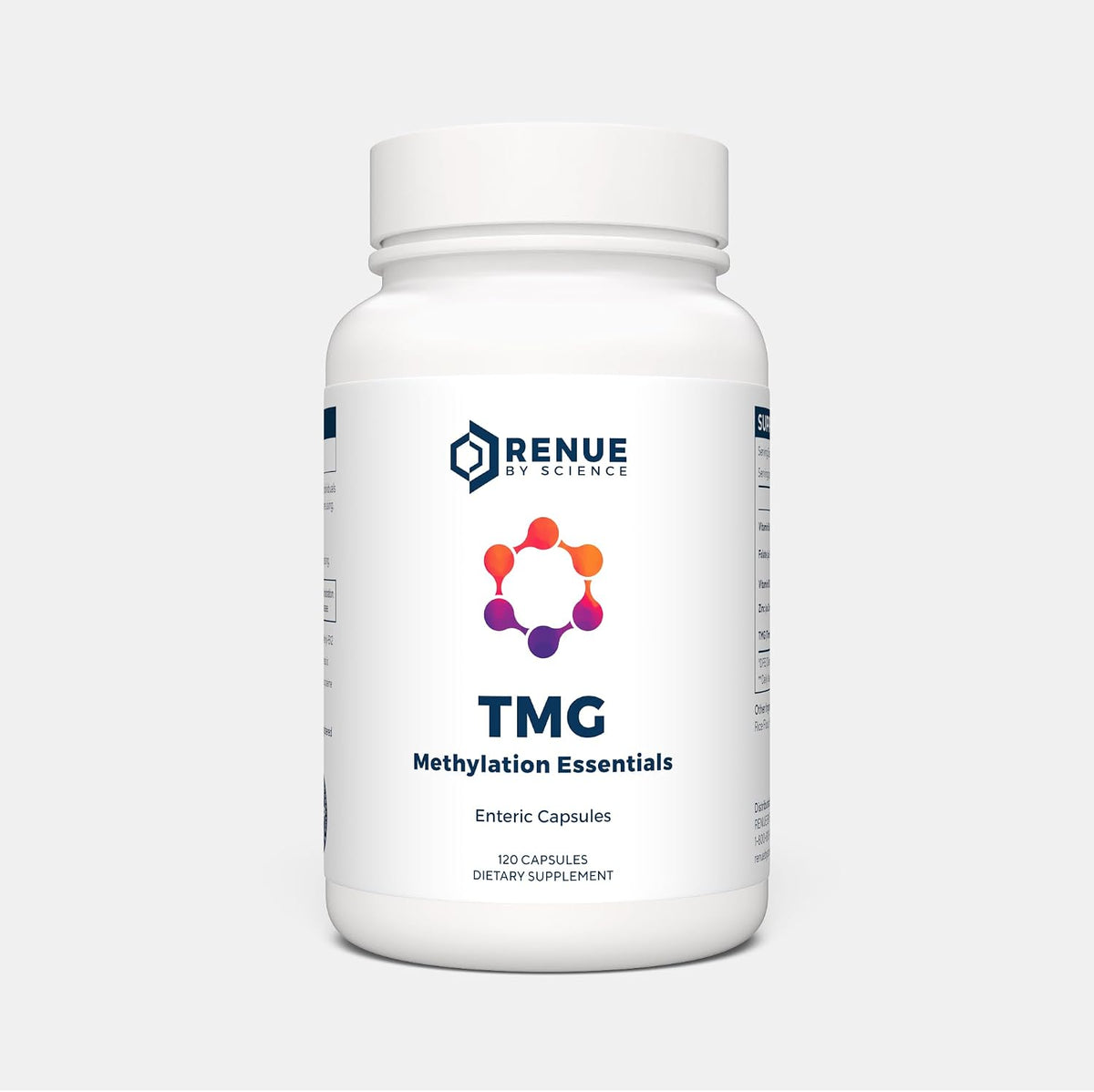 Renue By Science TMG | High Strength TMG Supplement | 120 Trimethylglycine Capsules – 900mg TMG per Serving with Vitamin B12, B6, Folate & Zinc | Made in USA & Third-Party Tested - görsel 1