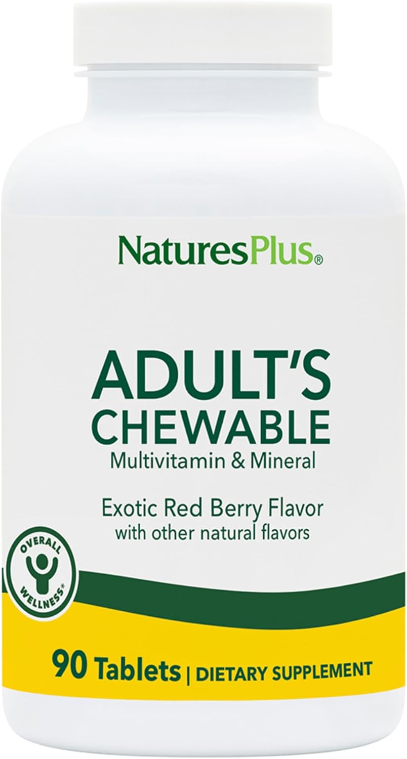 NaturesPlus Adult's Chewable Multivitamin & Mineral - Exotic Red Berry - 60 Tablets - görsel 9