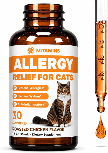 Natural Dog Allergy Relief - Liquid Herbal Supplement for Itching & Seasonal Allergies (30 ml)
