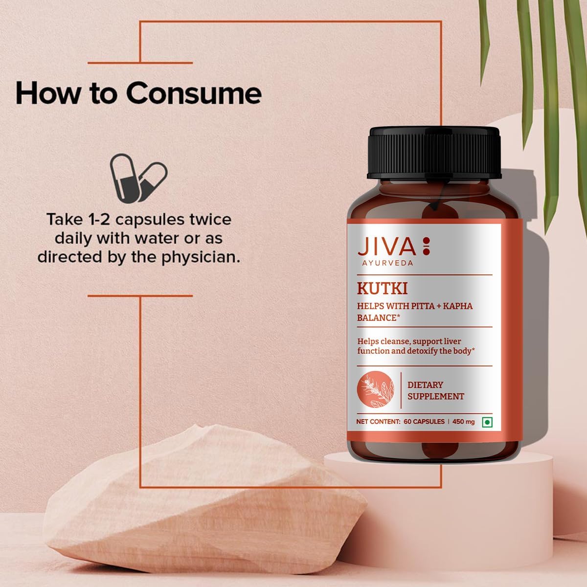 Jiva Ayurveda Kutki Capsules – Traditional Herbal Supplement for Liver Support, Detoxification and Digestive Balance – 100% Ayurvedic Formula – 60 Vegetarian Capsules - görsel 6