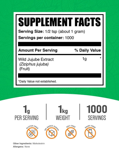 BulkSupplements.com Wild Jujube Extract Powder – 1kg