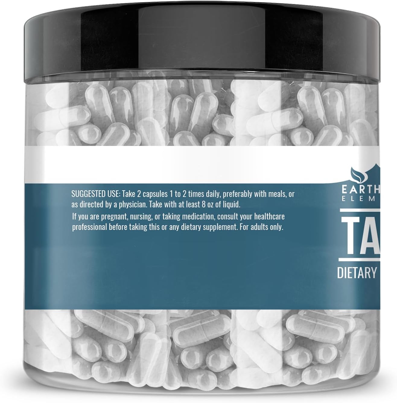 Earthborn Elements Taurine, 200 Capsules, Pure & Undiluted, No Additives - görsel 3