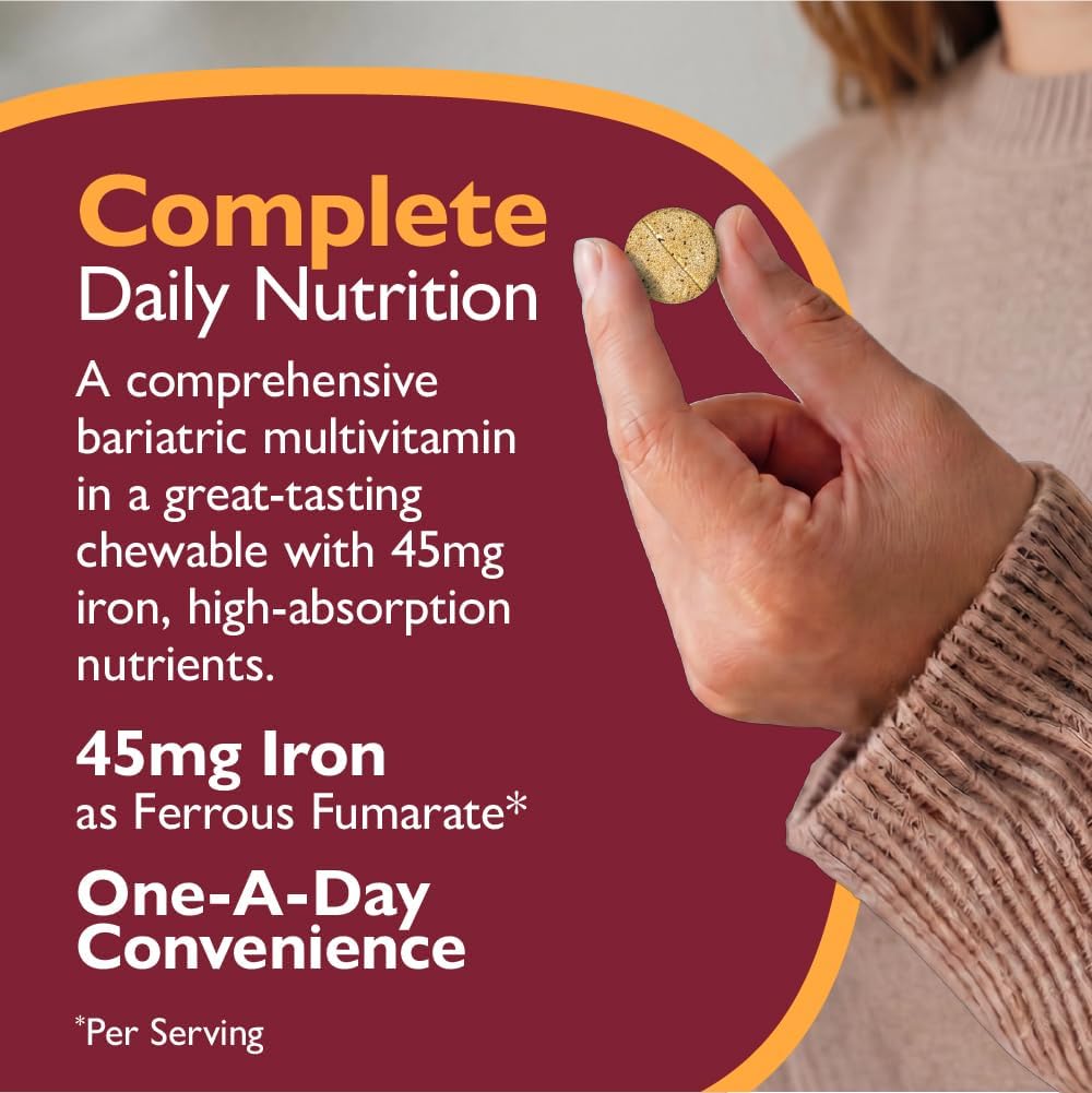 CelebrateONE 45 Bariatric Multivitamin with Iron, Once Daily Tropical Twist Flavour Chewable – 30 Tablets - görsel 8