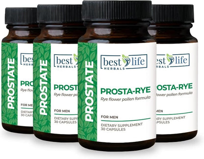Prosta-Rye - Natural Prostate Supplement for Men - 4 Bottles (120 Capsules)