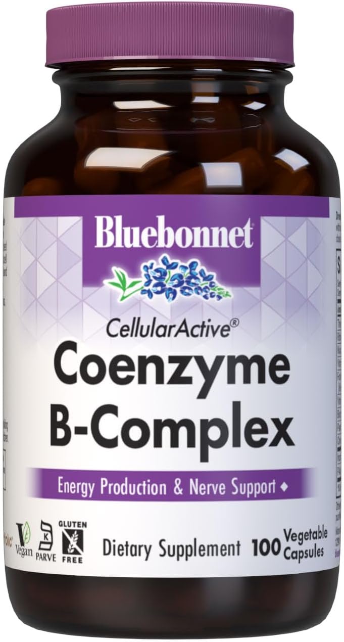 Bluebonnet Nutrition Cellular Active Coenzyme B-Complex – Energy Metabolism & Nervous System Support, Vegan, Kosher, 100 Vegan Capsules - görsel 1