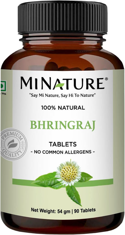 Bhringraj Tablet by miNature – False Daisy Traditional Herbal Supplement, Pure & Natural, 90 Tablets