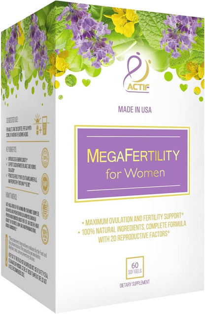 ACTIF Organic FertilMax - Fertility Supplement and Ovulation Support - 60 Capsules