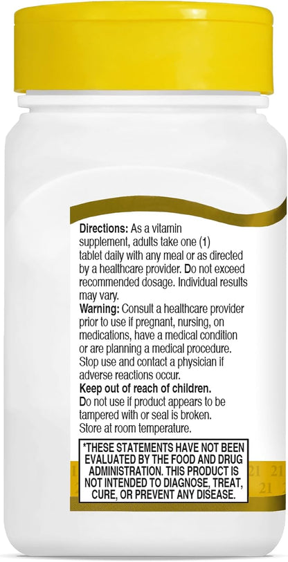 21st Century B12 1000 mcg Prolonged Release Tablets, Cyanocobalamin for Energy and Nerve Support, Gluten Free, 110 Tablets