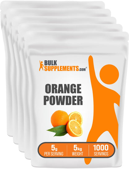 BulkSupplements.com Orange Powder – Orange Fruit Powder, Nutrient-Rich Flavouring, Gluten-free, 5g per Serving, 250g