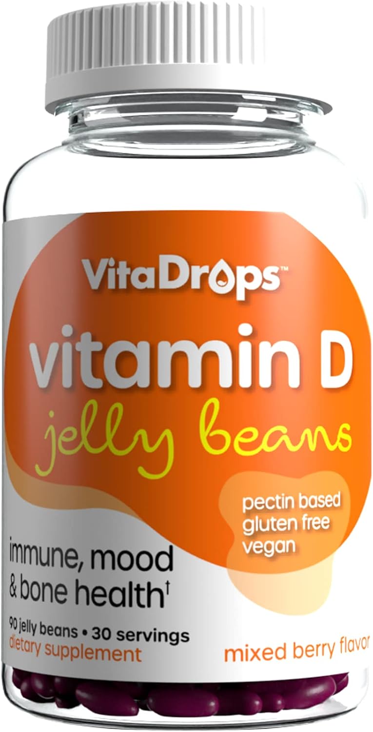 VitaDrops Vitamin D Jelly Beans – Mixed Berry – 90 Count - görsel 1