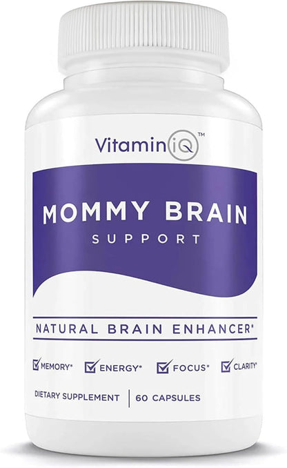 VitaminIQ Mummy Brain Postnatal Supplement (60 Capsules) for Cognitive Health, Mood, Energy with GPC and CDP Choline, Phosphatidylserine, Omega-3 DHA