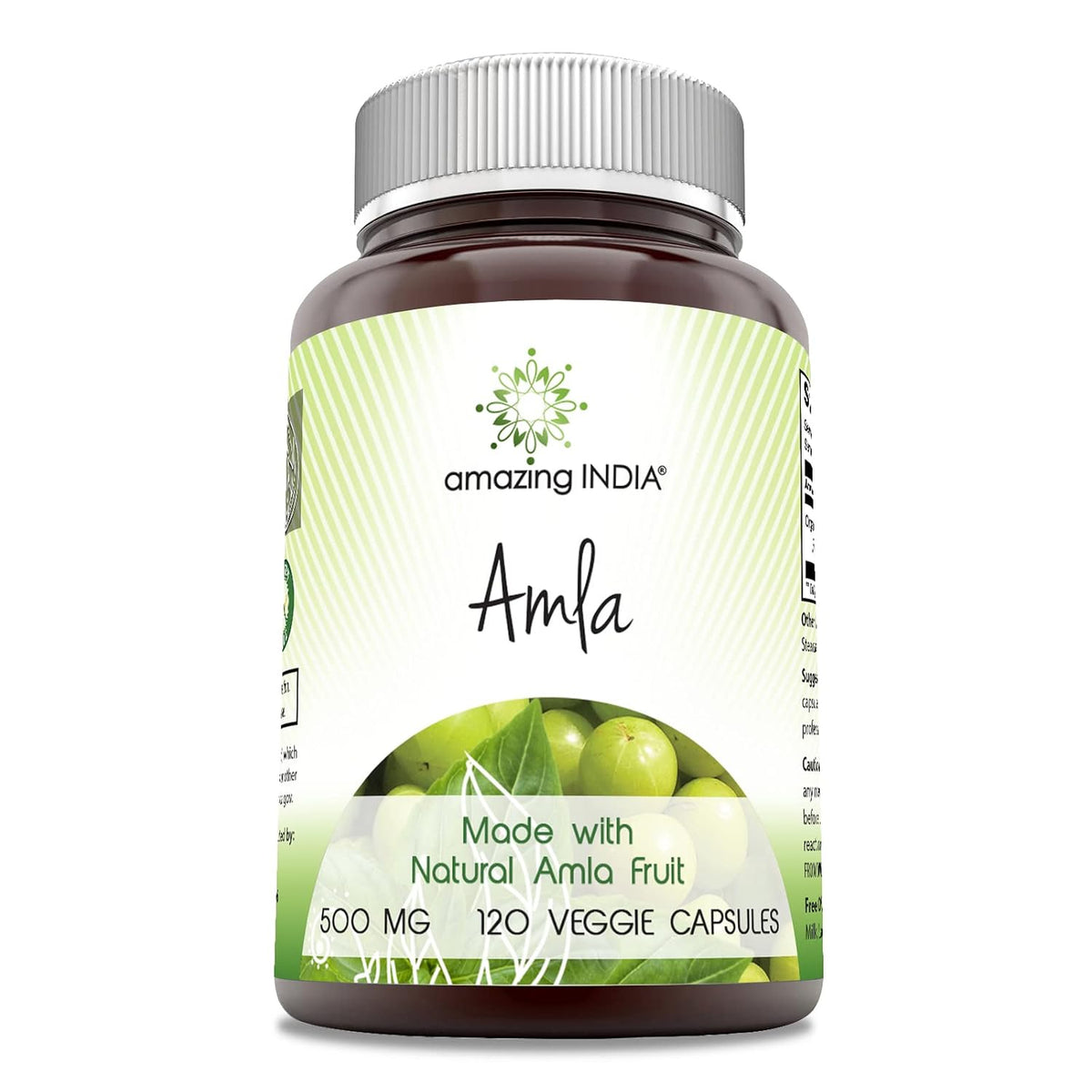 Amazing India Amla - 500 mg, 120 Veggie Capsules - Non-GMO, Gluten-free Food Supplement - görsel 1