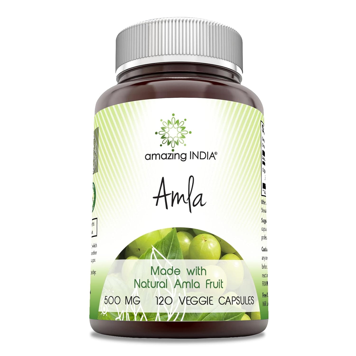 Amazing India Amla - 500 mg, 120 Veggie Capsules - Non-GMO, Gluten-free Food Supplement - görsel 1