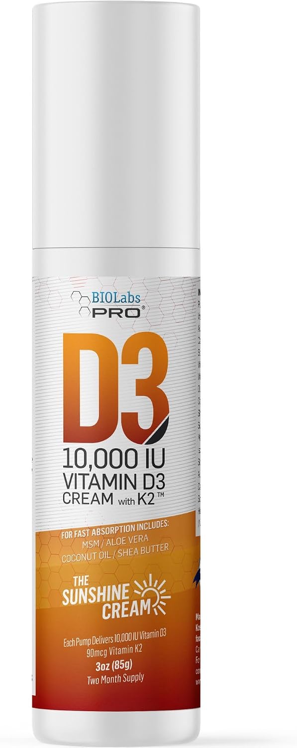 BIOLABS PRO Natural Vitamin D3 10000IU Cream with Vitamin K2 & Olive Leaf Extract - görsel 1