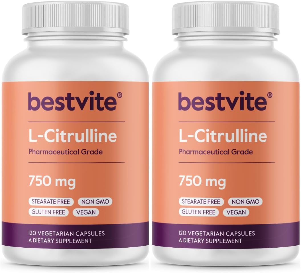 BESTVITE L-Citrulline 750mg per Capsule – 120 Vegan Capsules, Nitric Oxide Support - görsel 8