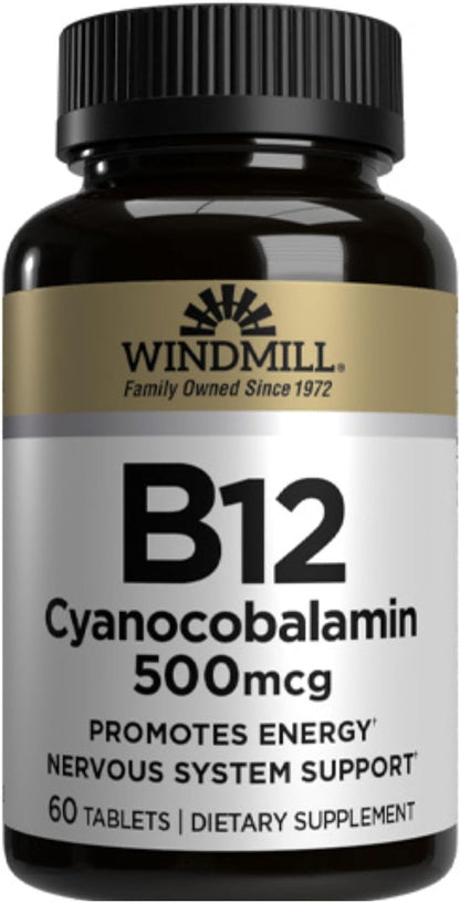 Vitamin B-12 500 mcg Tablets, 60 Tablets