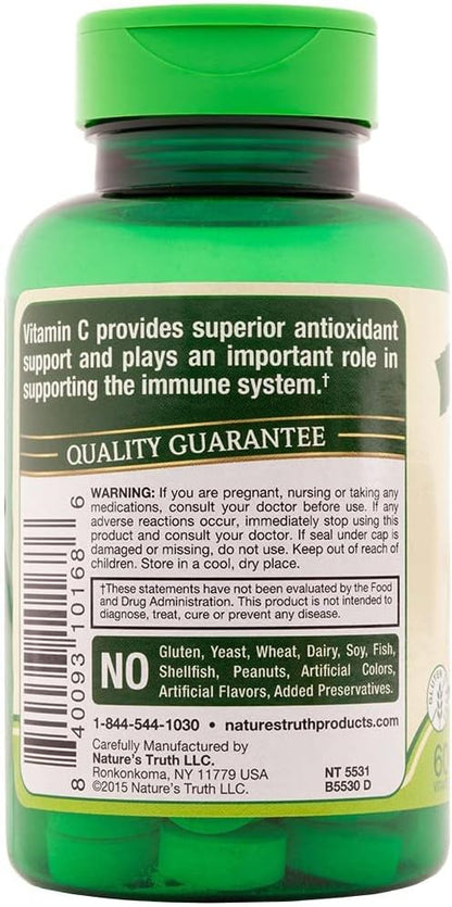 Nature's Truth Vitamin C 500 mg Chewable Tablets with Rose Hips, 180 Tablets (3-Pack)