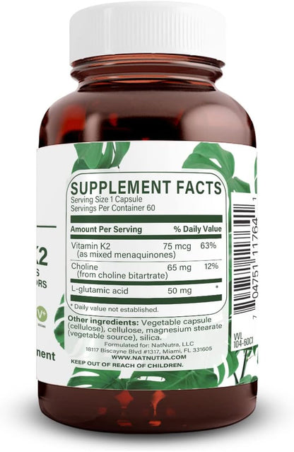 Natural Nutra Full Spectrum Vitamin K2 – 75 mcg, 60 Capsules