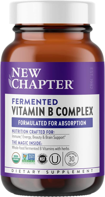 New Chapter Organic Fermented Vitamin B Complex, 30 Tablets