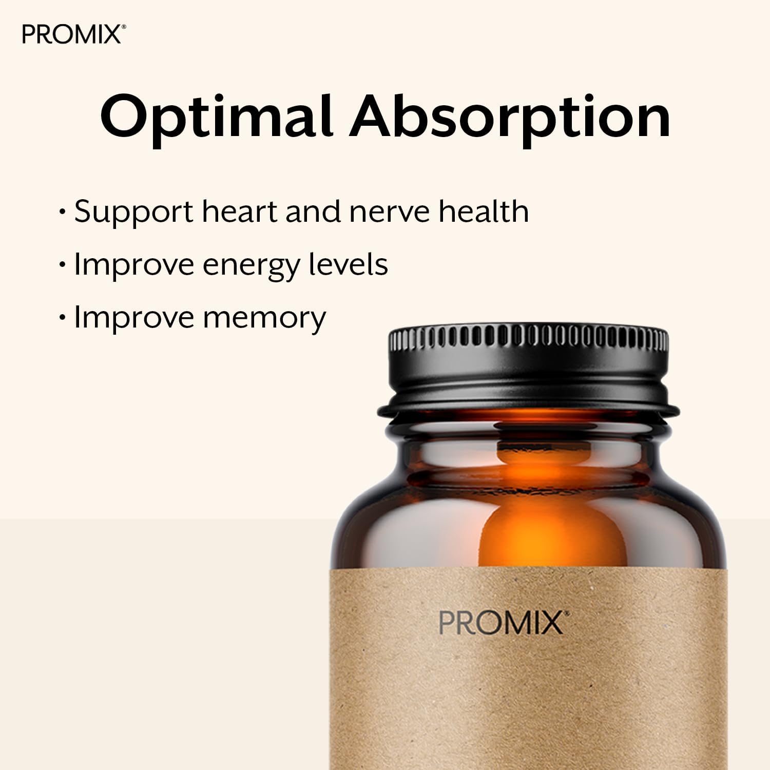 Promix Nutrition Vitamin B12 Supplement - 1000mcg Methylcobalamin - Gut Friendly - 90 Capsules - görsel 3