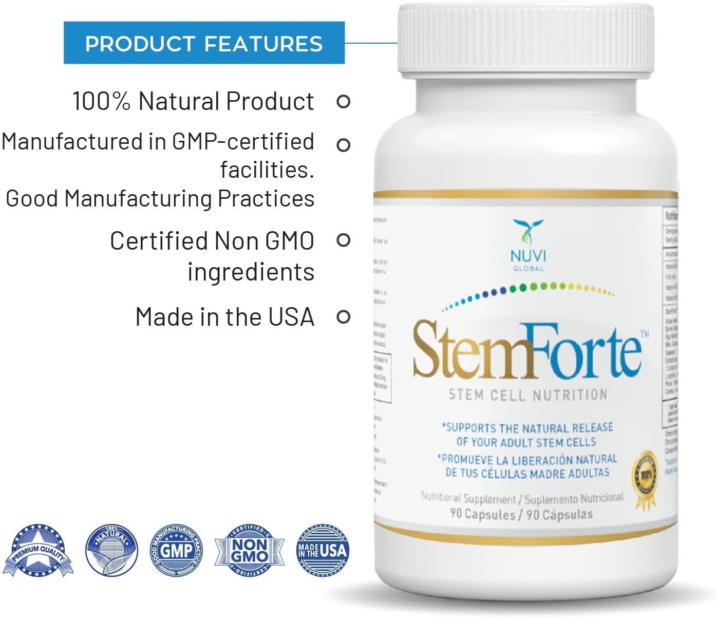 NuVi Global StemForte Stem Cell Supplement | Anti-Ageing Cellular Nutrition | 90 Capsules - görsel 6