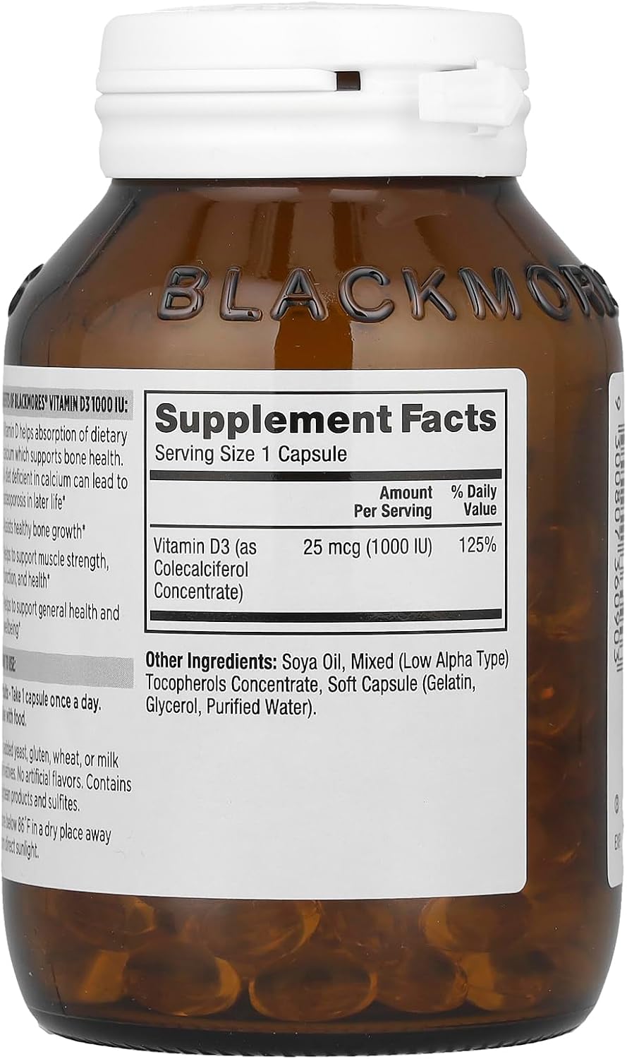 Blackmores Vitamin D3, 25 mcg (1,000 IU), 200 Capsules - görsel 2