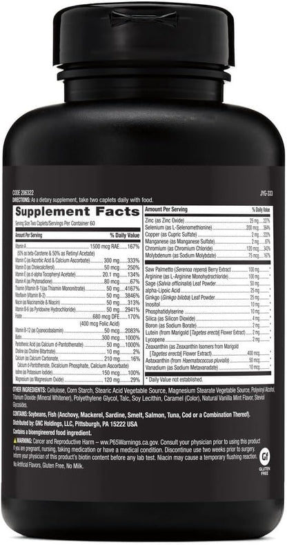 GNC Mega Men 50 Plus Multivitamin for Men Over 50 - Antioxidants, Heart Health, Prostate and Circulatory Support, 120 Caplets