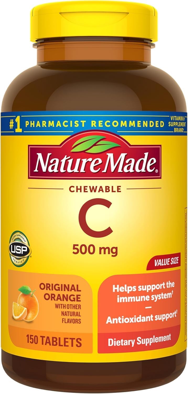 Nature Made Vitamin C 500 mg Chewable Tablets 150 per pack (Pack of 2) - görsel 1
