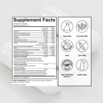 Serovital Hair Regeneres Advanced Hair Growth Supplement for Women, 90 Tablets