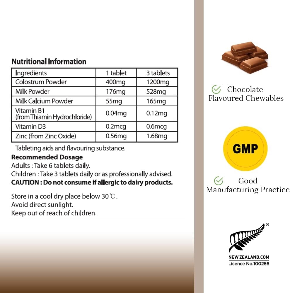 HI WELL Premium Grass-Fed Colostrum Choco Milk 150 Tablets - görsel 5