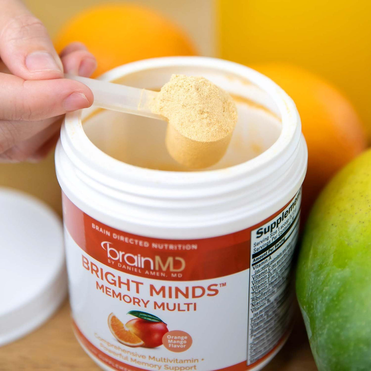 BRAINMD Bright Minds Memory Multi - Orange Mango Powder - Multivitamin & Memory Support - 30 Servings - görsel 7