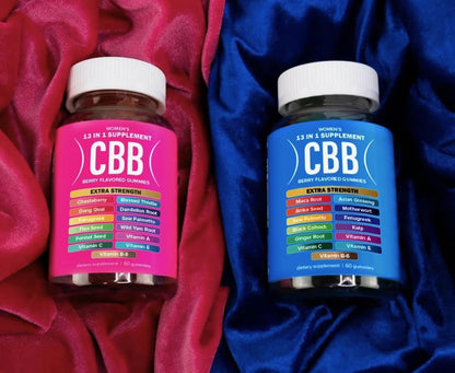 Curvy Body Bears Women's Multivitamin Gummies Top & Peach Support Combo Pack – Berry Flavour, 2-Pack (120 Gummies)