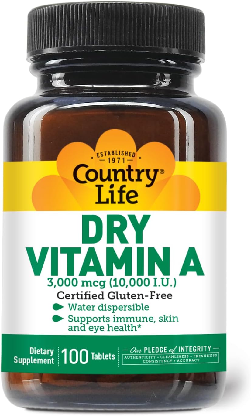 Country Life Vitamin A 10,000 IU - 100 Tablets - görsel 2