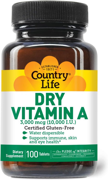 Country Life Vitamin A 10,000 IU - 100 Tablets