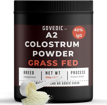 Govedic Bovine Colostrum Powder for Adults – Grass-Fed A2 Cows, 40%+ IgG, Unflavoured, 50 Servings