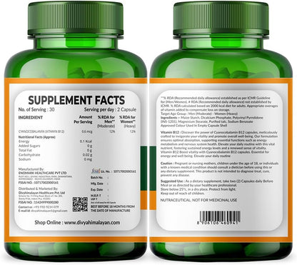 Vitamin B12 Methylcobalamin 1000 mcg – Plant-Based B12 Capsules with Spirulina, Wheatgrass, Beetroot & Amla – 60 Vegan Capsules