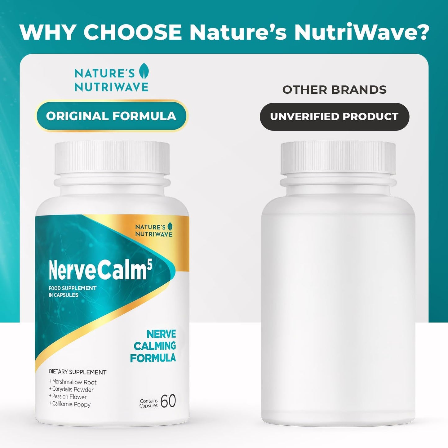NerveCalm – Passion Flower & Prickly Pear Capsules – 30 Caps, 3 Month Supply | Passion Flower, Prickly Pear & California Poppy | Vegan, Non-GMO, Made in USA | Easy-to-swallow capsule - görsel 4