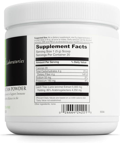 DAVINCI Labs Arabinogalactan Powder – Prebiotic Fibre Supplement for Immune and Gut Health (100 g)