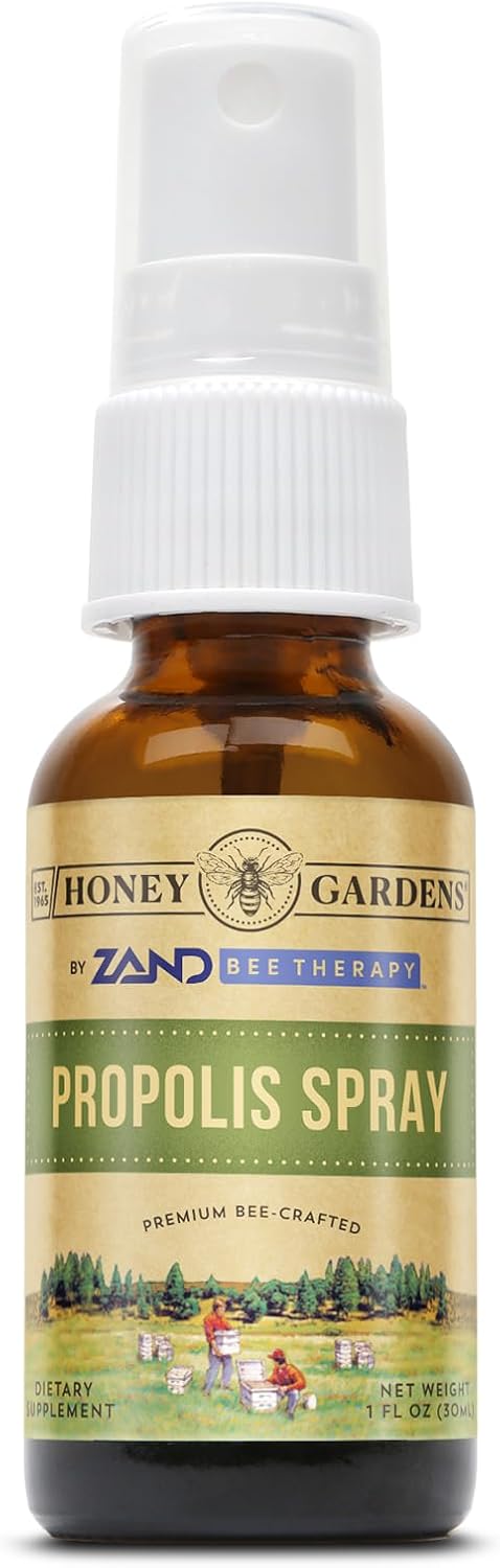 Honey Gardens Bee Propolis Throat Spray with Apitherapy Raw Honey, Liquorice Root and Usnea - 50 Servings, 30 ml - görsel 1