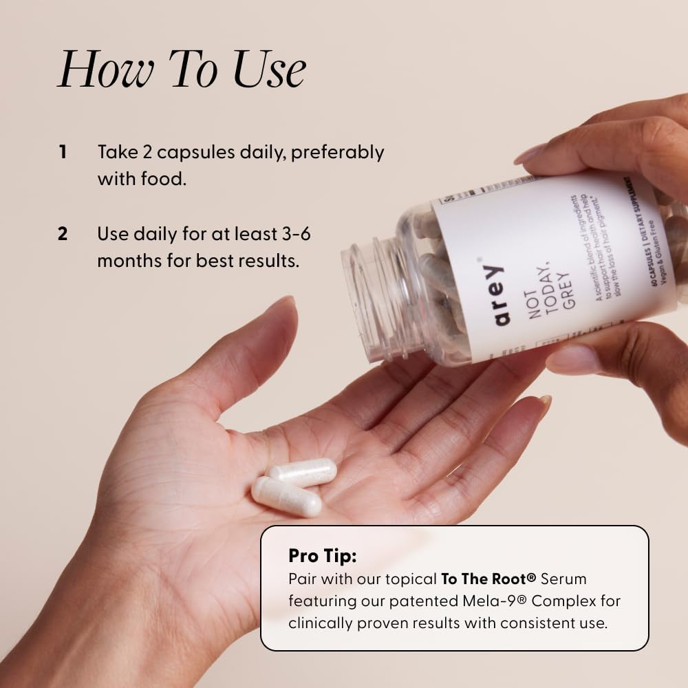 Arey Not Today, Grey Daily Hair Supplement for Women & Men, 1 Month Supply - görsel 8
