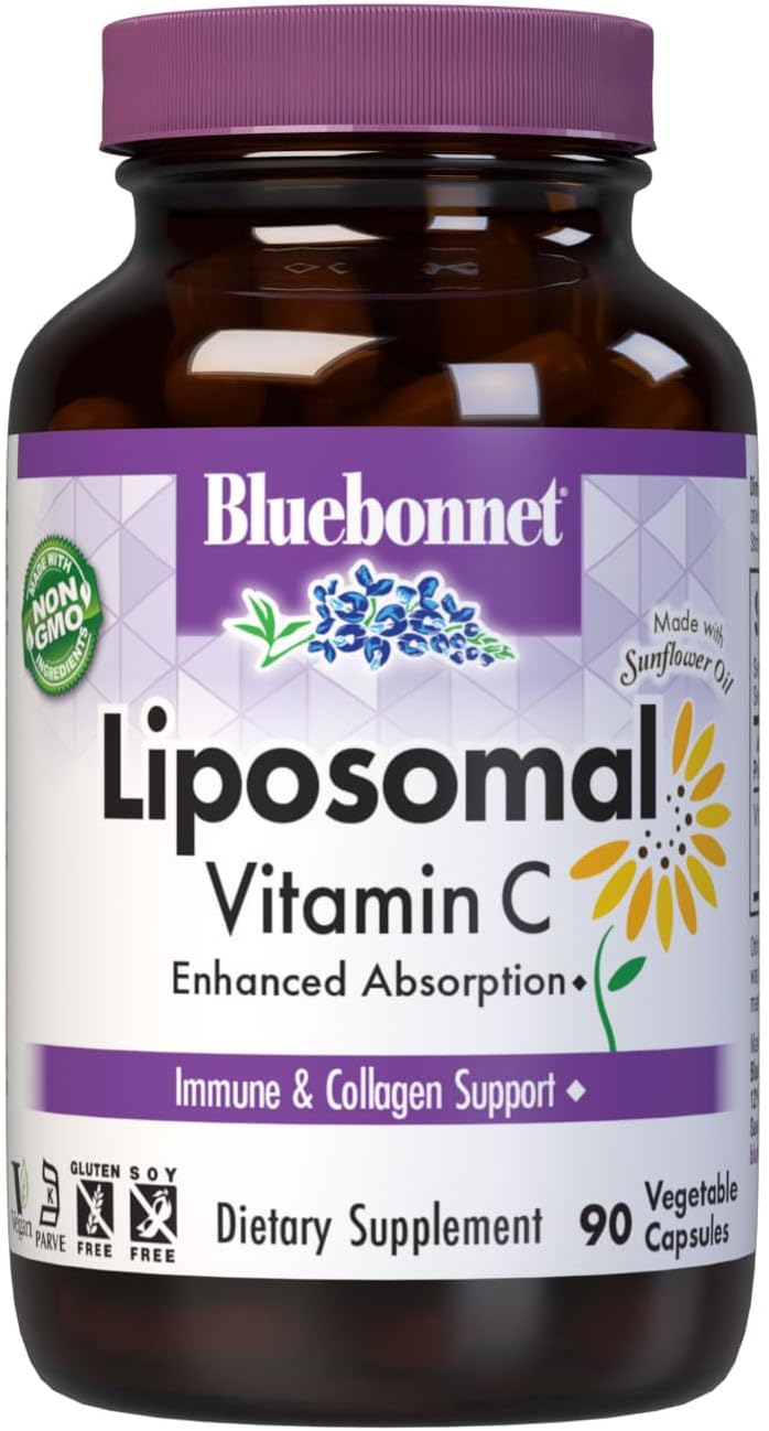 BlueBonnet Nutrition Liposomal Vitamin C 1000 mg, Made with Sunflower Oil, Immune & Joint Support, Vegan, Kosher, Non-GMO, Gluten-Free, Soya-Free, Milk-Free, 180 Vegetable Capsules, 90 Servings - görsel 7